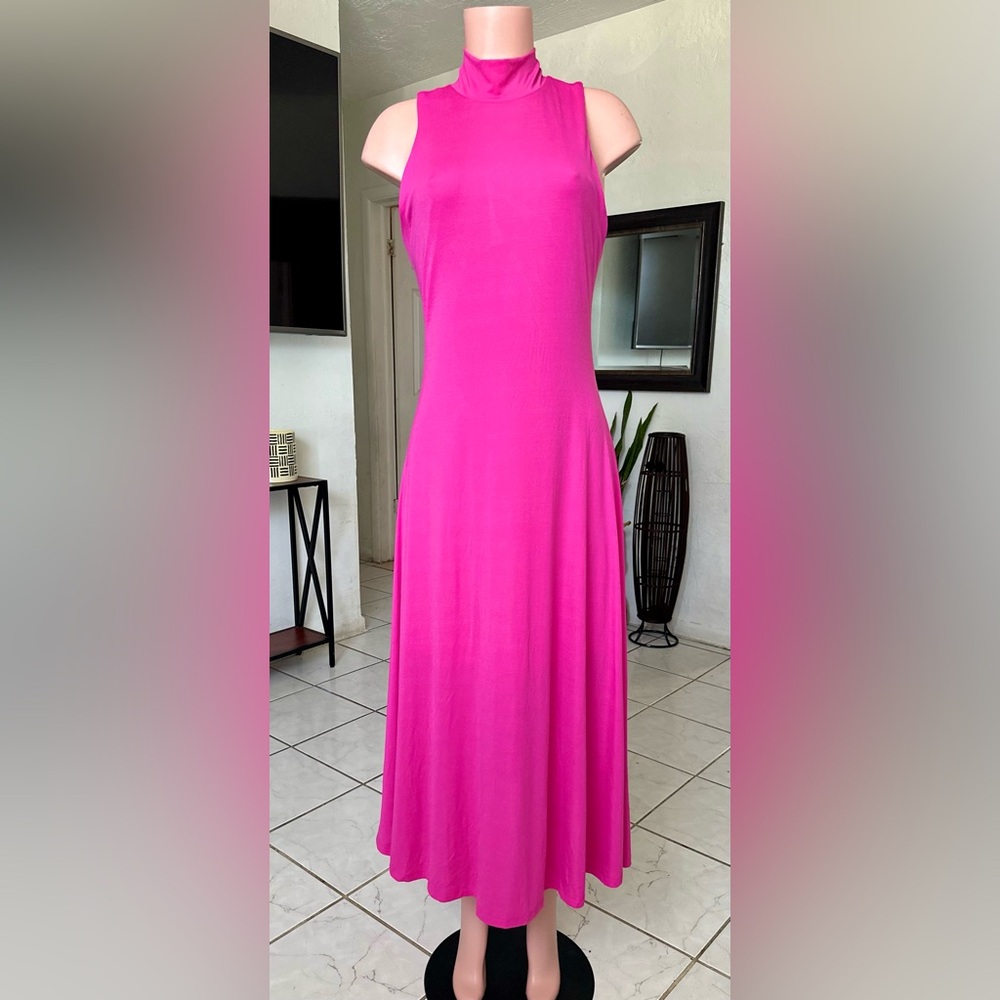 Bar III Vibrant Pink Maxi Dress L